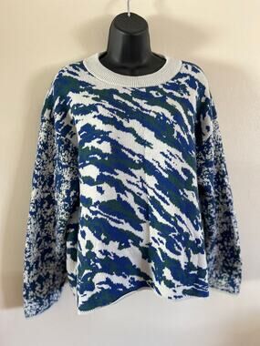Lululemon Wool Blend Patterned Sweater 10 Vapor Psychic Green Jasper Merino
